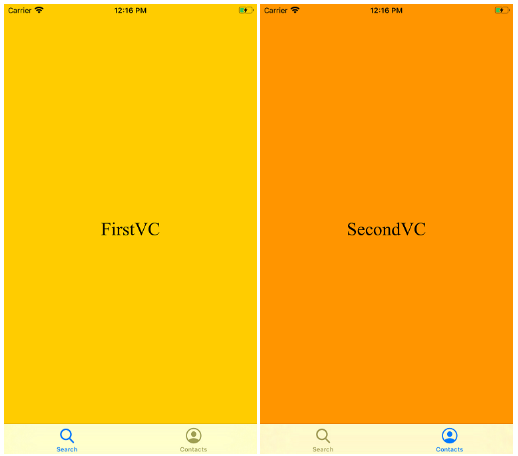 iOS: Tab Bar Controller -