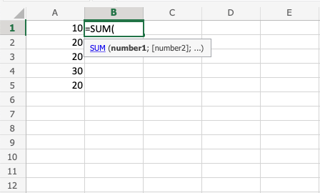 Excel Addition -