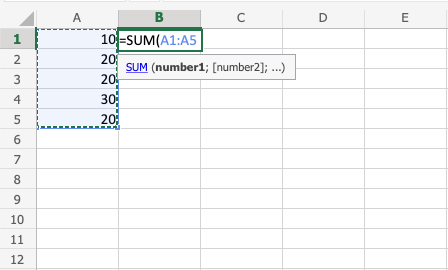 Excel Addition -