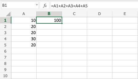 Excel Addition -
