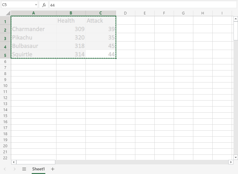 Excel Move Cells -
