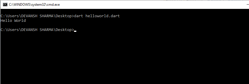 Dart First Program -