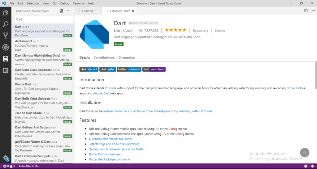 Dart First Program -
