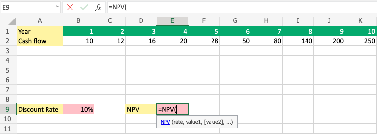 NPV (Net Present Value) -