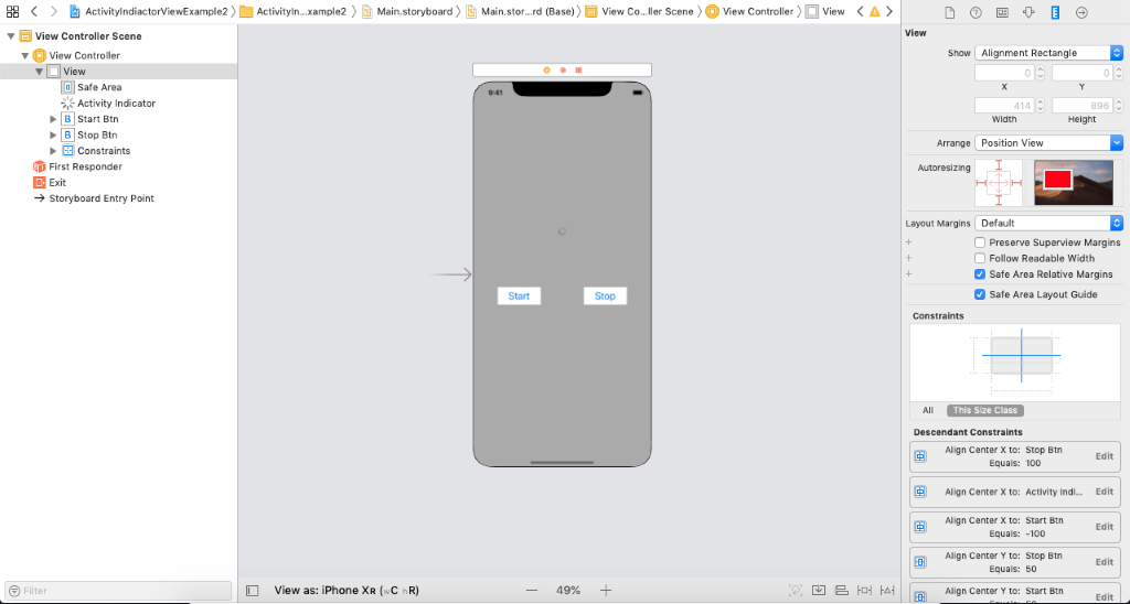 iOS: Activity Indicator View -